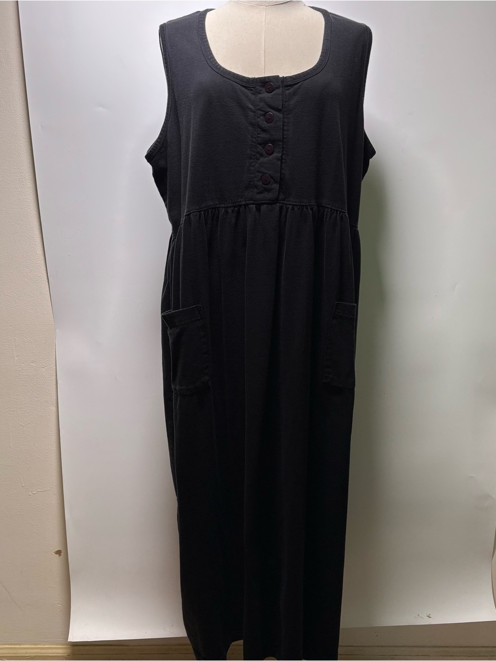 Ulla Popken Black Sleeveless Aline Fit Maxi Dress Size 16/18